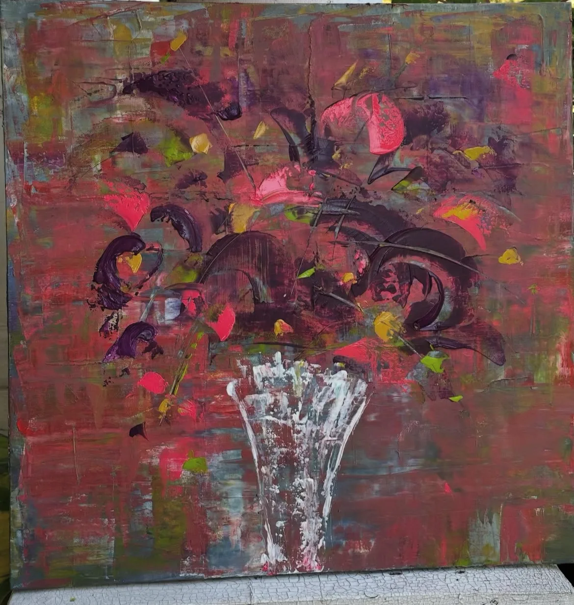 Flower Power, 24 x 24 acrylic on canvas